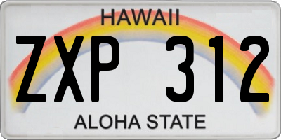 HI license plate ZXP312