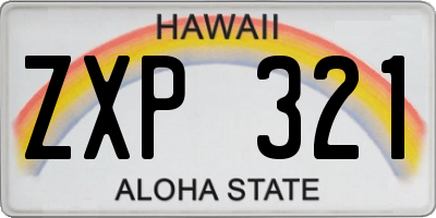 HI license plate ZXP321