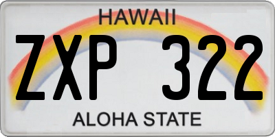 HI license plate ZXP322