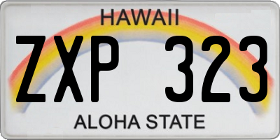 HI license plate ZXP323
