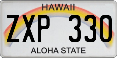 HI license plate ZXP330