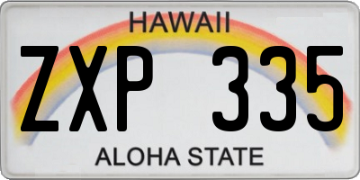 HI license plate ZXP335