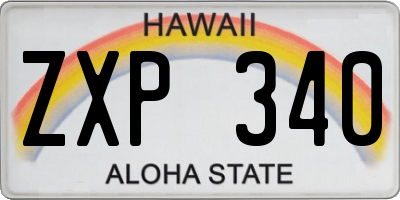 HI license plate ZXP340