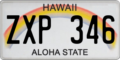 HI license plate ZXP346