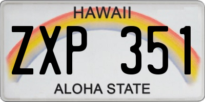 HI license plate ZXP351