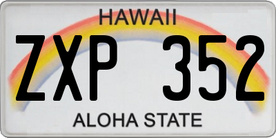 HI license plate ZXP352