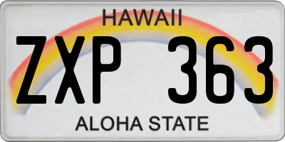 HI license plate ZXP363