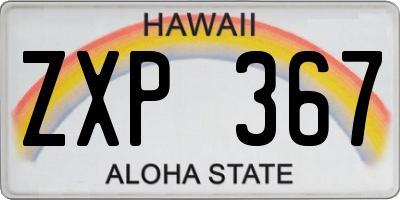 HI license plate ZXP367