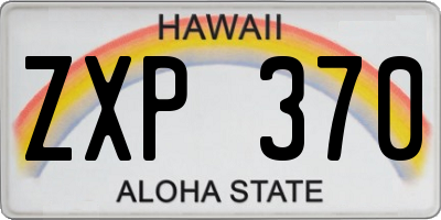 HI license plate ZXP370
