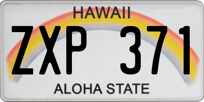 HI license plate ZXP371