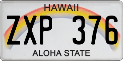 HI license plate ZXP376