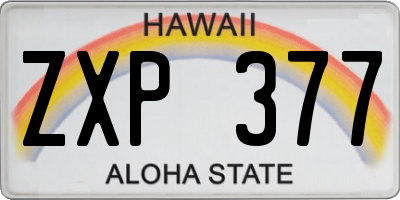 HI license plate ZXP377