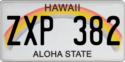 HI license plate ZXP382