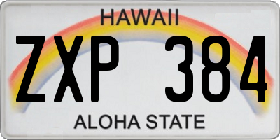 HI license plate ZXP384