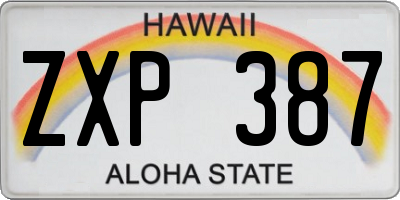 HI license plate ZXP387