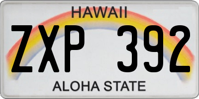 HI license plate ZXP392