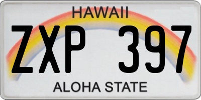 HI license plate ZXP397