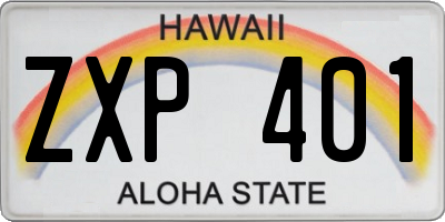 HI license plate ZXP401