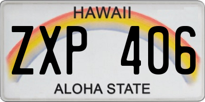 HI license plate ZXP406