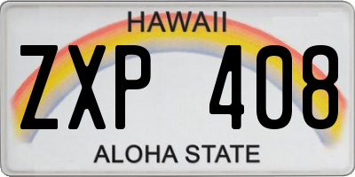 HI license plate ZXP408