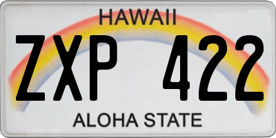 HI license plate ZXP422