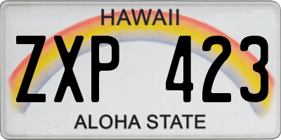 HI license plate ZXP423