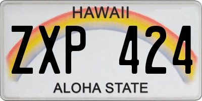 HI license plate ZXP424