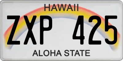 HI license plate ZXP425