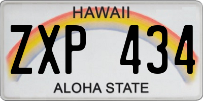 HI license plate ZXP434