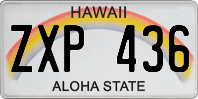 HI license plate ZXP436