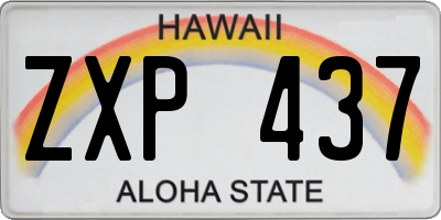 HI license plate ZXP437
