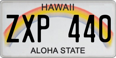 HI license plate ZXP440