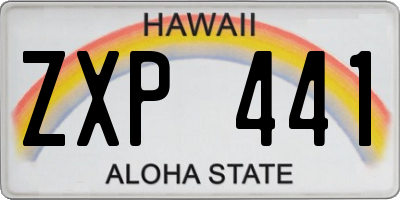 HI license plate ZXP441