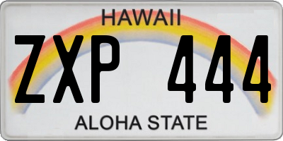 HI license plate ZXP444