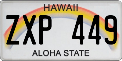 HI license plate ZXP449