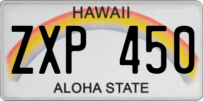 HI license plate ZXP450