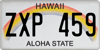 HI license plate ZXP459