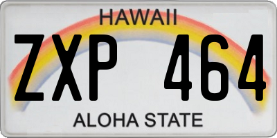 HI license plate ZXP464