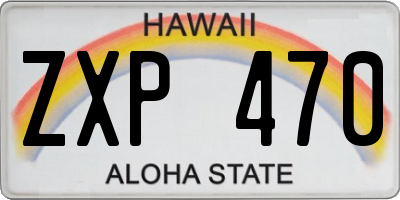 HI license plate ZXP470