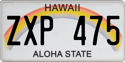 HI license plate ZXP475