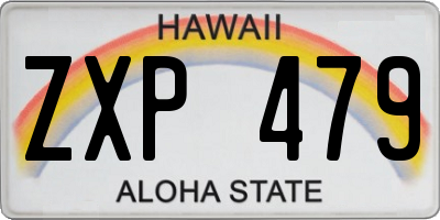 HI license plate ZXP479