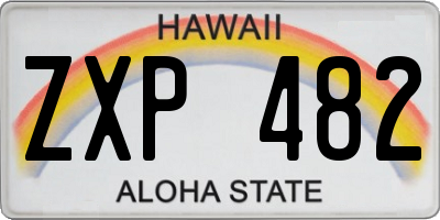 HI license plate ZXP482