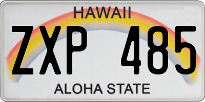 HI license plate ZXP485