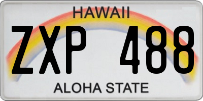 HI license plate ZXP488