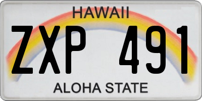 HI license plate ZXP491