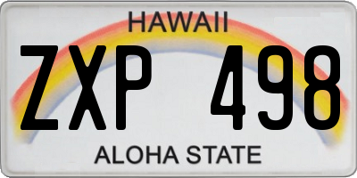 HI license plate ZXP498