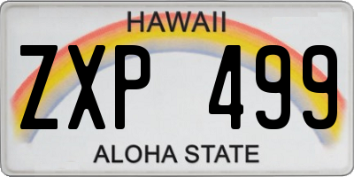 HI license plate ZXP499