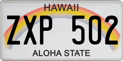 HI license plate ZXP502