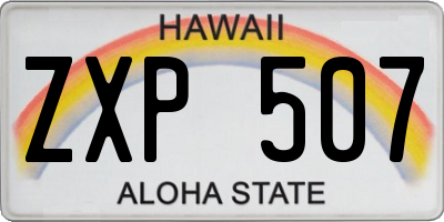 HI license plate ZXP507