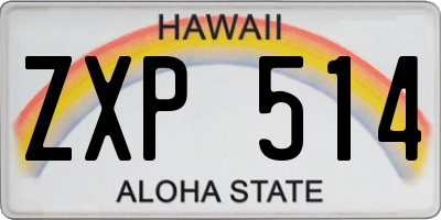 HI license plate ZXP514